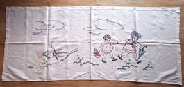 ANTIKER KINDERZIMMER WANDBEHANG, STICKEREI, 30er JAHRE