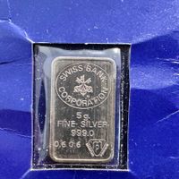 5 gramm Silber Barren Swiss Bank Corp. ovp - selten