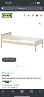 Juniorbettgestell mit Lattenrost, Buche, 70x160 cm