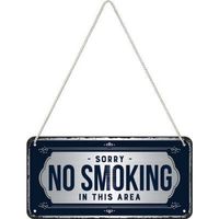 Metall-Hängeschild 3D-NO SMOKING AREA-20x10 cm