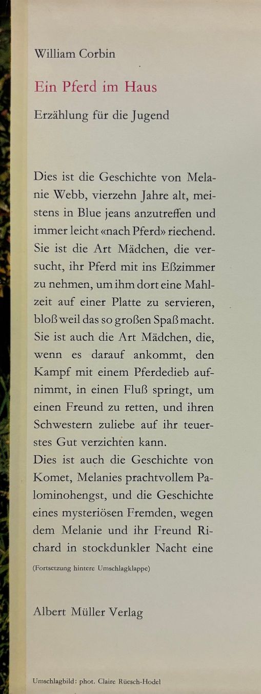 Bücher: Corbin William, Ein Pferd im Haus – Neu (gemäss Beschreibung) aus Sarnen von Livres 1