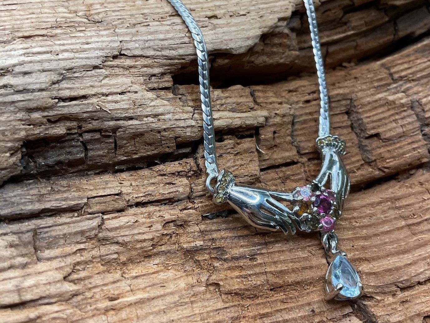 Catenine: Supercollier mit Aquamarin und Granat – Nuovo (secondo la descrizione) da Luzern venduto da S.Kern01