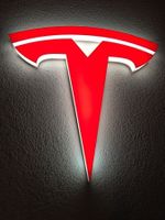 Tesla Logo Leuchtreklame 94x94cm