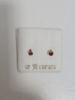 Ohrstecker 18 Karat Gold mit Rubin 0.5 Gramm 