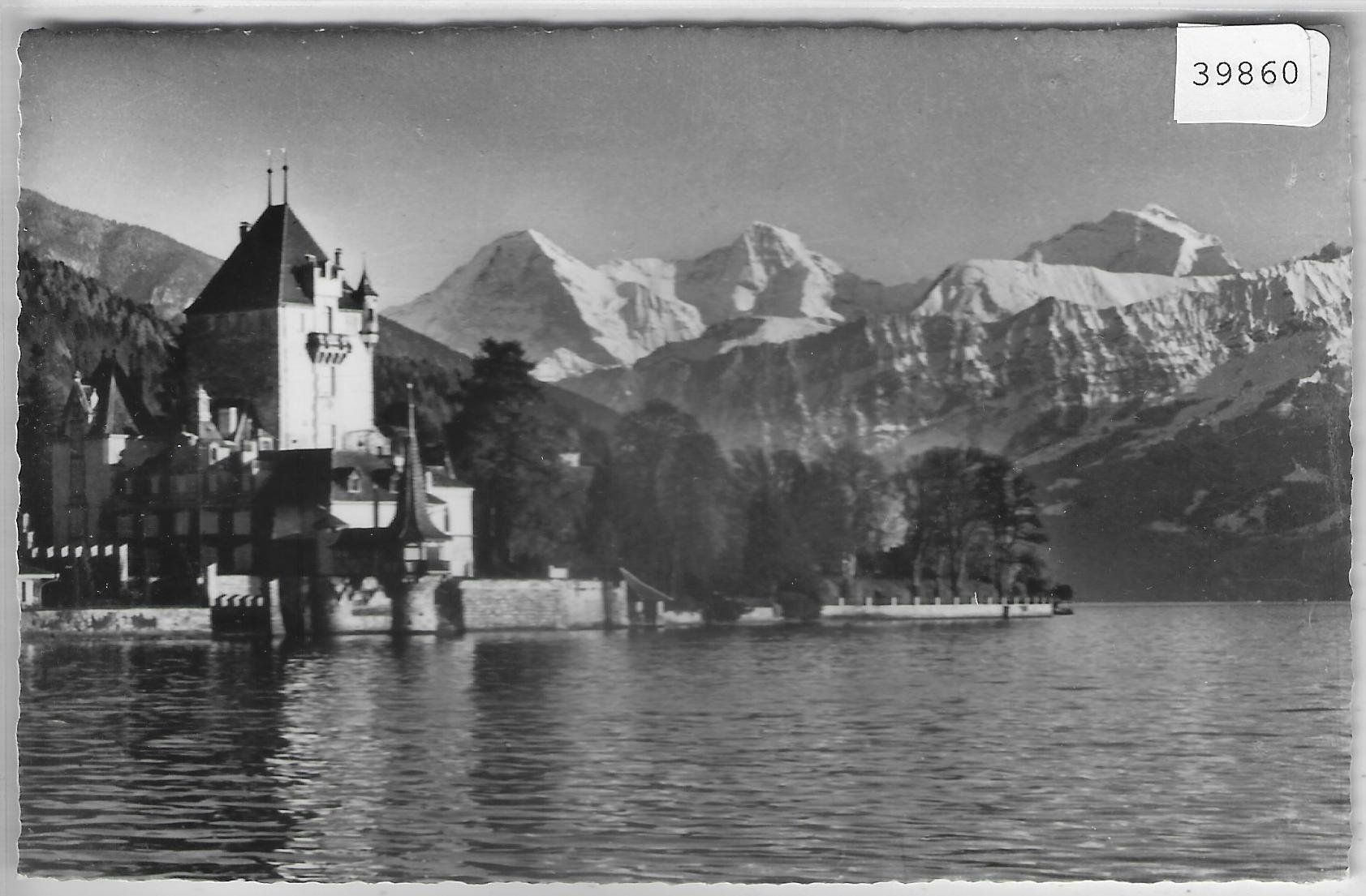 Cartoline postali: Oberhofen am Thunersee - Schloss mit Eiger – Usato da Ettingen venduto da Kartenplanet