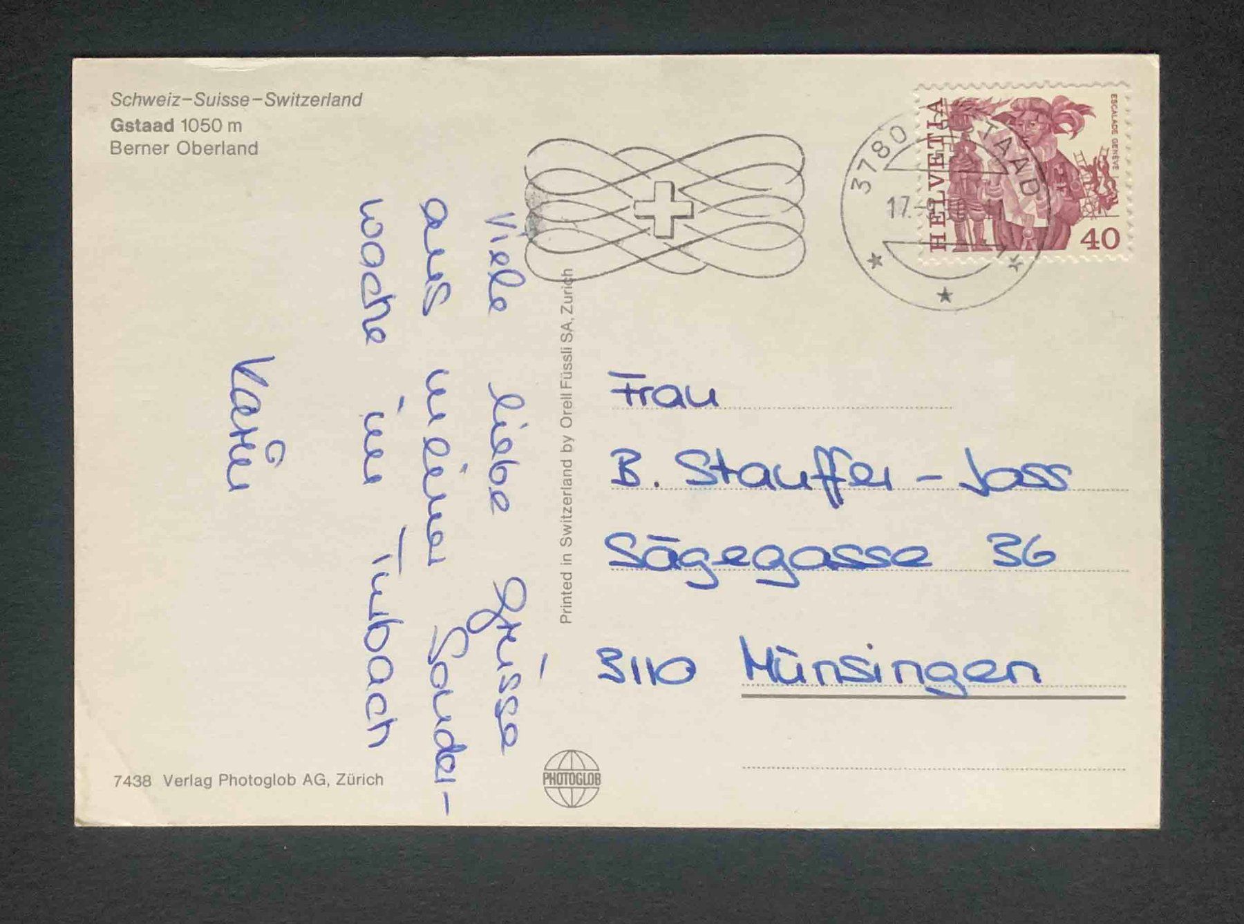 Cartoline postali: AK Gstaad Berner Oberland – Usato da Goldau venduto da artelier1 1