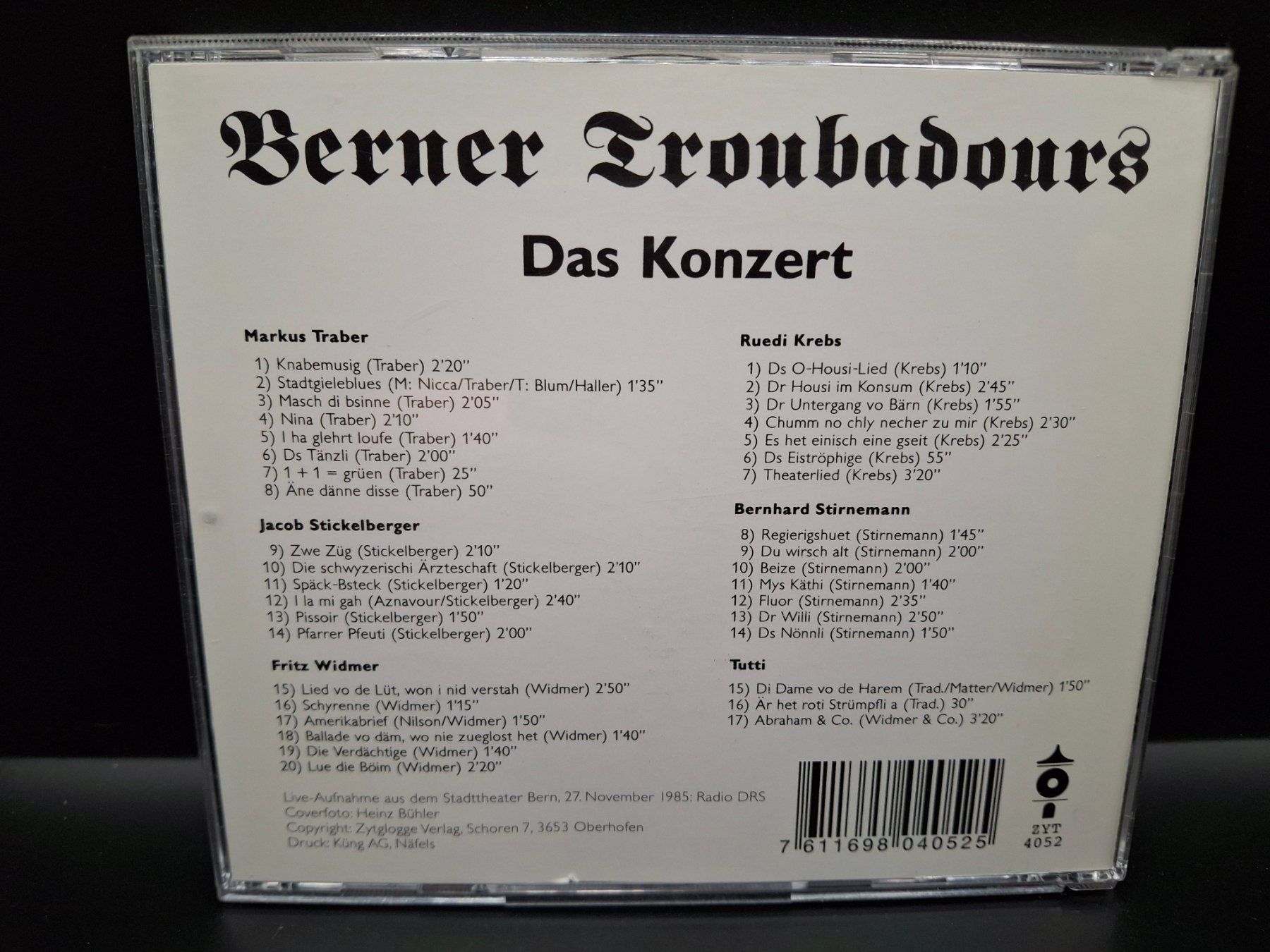 CDs: Berner Troubadours - Das Konzert – Gebraucht aus St.Gallen von jalamusic 1