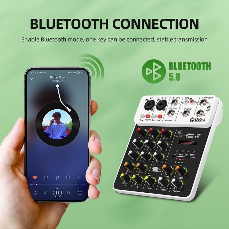 Console di mixaggio: PC-Aufnahme-Mischpult 4 Kanäle Bluetooth Audio-Interface – Nuovo e nell'imballaggio originale da Genève venduto da Top-Trend 8