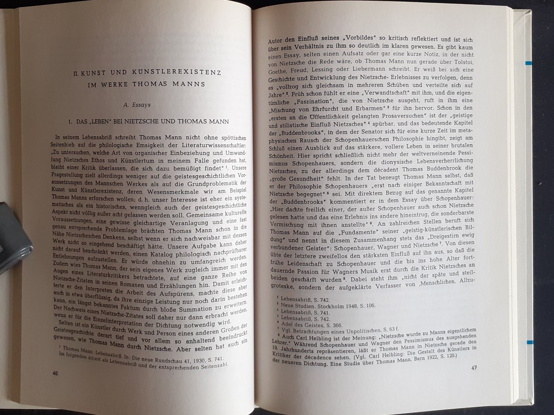 Libri: Kunst und Künstlerexistenz bei Nietzsche und Thomas Mann. – Usato da Basel venduto da Luge 1