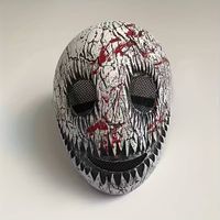 Horror Maske Blut-Smile weiss mit Zähnen, Latex, neu