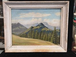 HUILE SUR TOILE SIGNÉE BONJOUR
