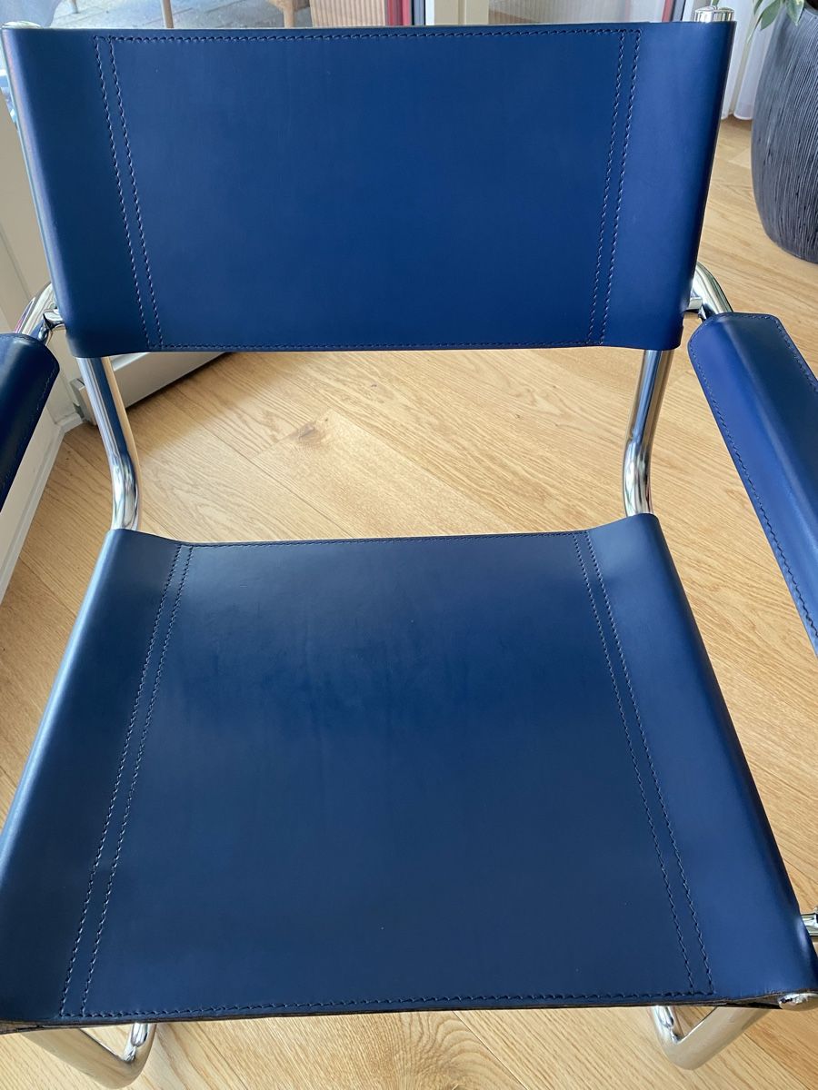 Sessel: Freischwingerstuhl blau – Gebraucht aus Rothenburg von 020719902012 2