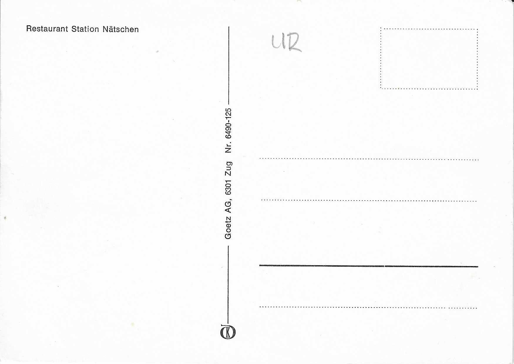 Cartoline postali: Restaurant Station Nätschen – Nuovo (secondo la descrizione) da Rothrist venduto da Stranglehold 1