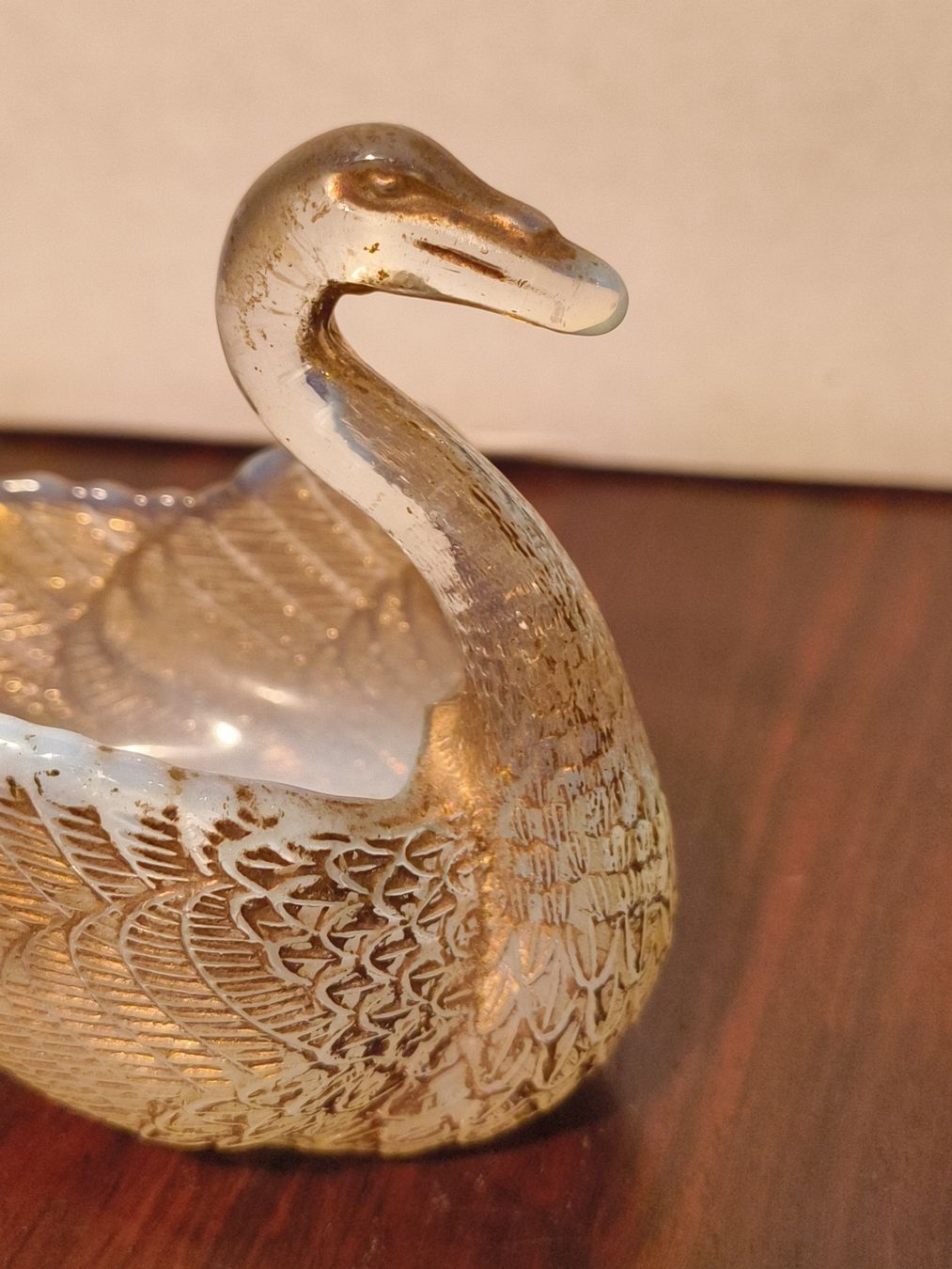 Sculture & Statue: Vintage Opalglas Schwan vergoldet Deko – Usato da stettlen venduto da VintageBern_ch 1