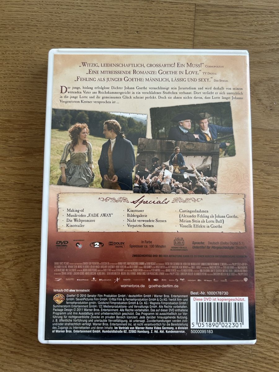 Tutti i DVDs: DVD Film Goethe  – Usato da Gibswil venduto da nat_2nfv 1