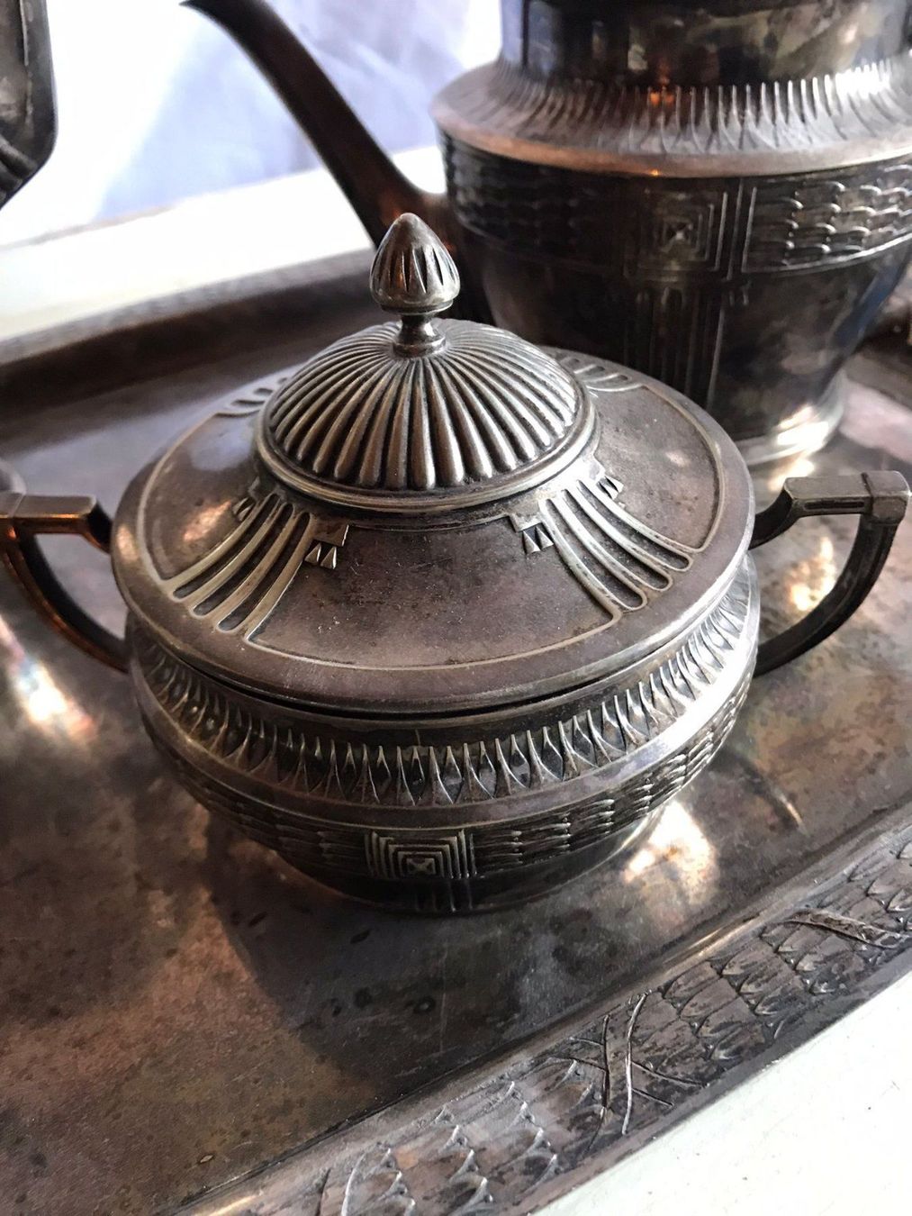 Set di piatti: Art Deco  silber Kaffee Teeservice mit Tablett – Usato da Wohlen AG venduto da homecollectivech 1
