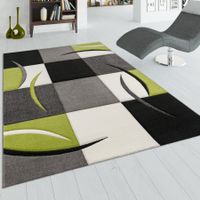 Riesig! 300x400 cm Karo Teppich Wohnzimmer Grün NEU