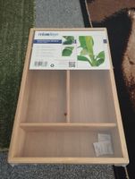 3x Relaxdays Bamboo Cutlery Tray with 4 Compartments 23*37*8