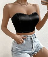 Chic Top buster di raso-effetto similpelle-tgM/L-nuovo