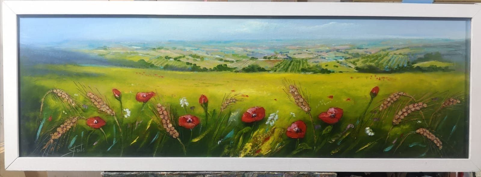 Dipinti: - Italienisches Gemälde - MOHNBLUMEN - 88x28cm – Nuovo e nell'imballaggio originale da Basel venduto da mar_rlr9