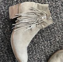 Stiefeletten beige Fransen