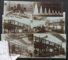 6 Fotografien Stahlwalzwerk, Werksansich