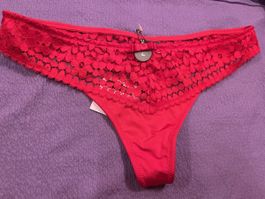 Chic tanga di Manor-pizzo in colore rosso M/L-nuovo 