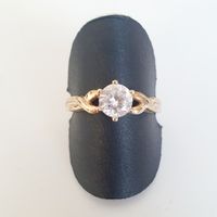 Elegante  Ring, 925er Silber in Gold Ton Gr 18,5 mm