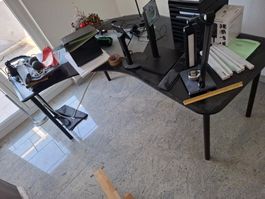 Eckschreibtisch schwarz MDF lackiert