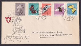 PJ 1950, Satz-FDC J133-137, illustriert, Kat: 350.-