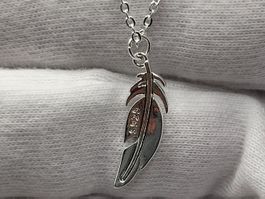 Collier pendentif plume en Argent 925
