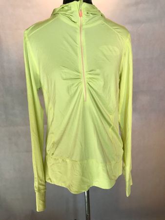 Damen Langarm Sportshirt mit Kapuze.