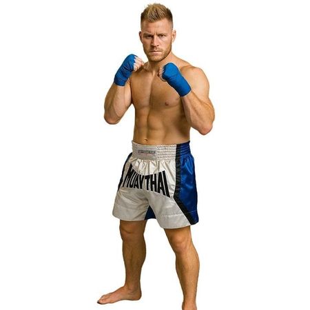 FIGHTERS - Muay Thai Shorts Weiss-Blau / Medium bis XXL