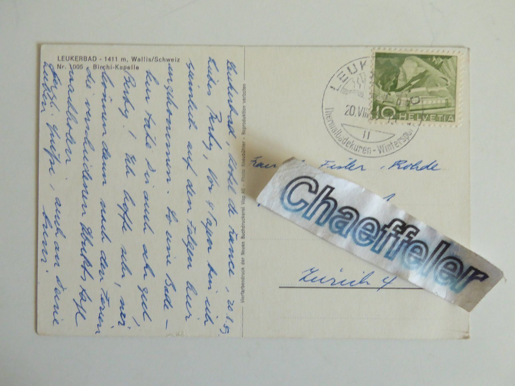 Ansichtskarten: 1959 Leukerbad Wallis – Gebraucht aus Zürich von Chaeffeler 1