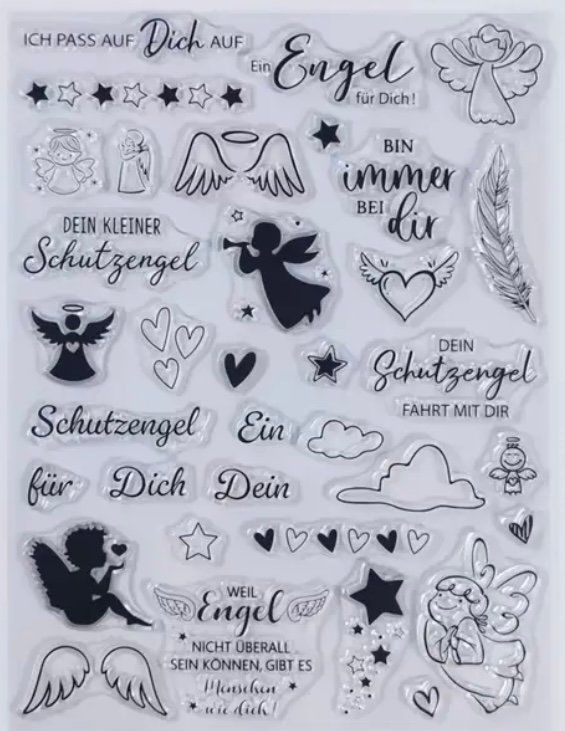Timbri: Silikonstempel Engel Schutzengel – Nuovo e nell'imballaggio originale da Kaltbrunn venduto da schere-stein-papier