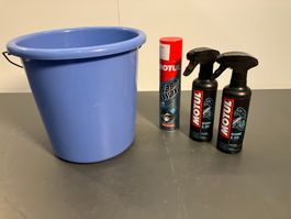 3St. div. neue Motoradreiniger inkl. gebr. Eimer Blau ab 1.-