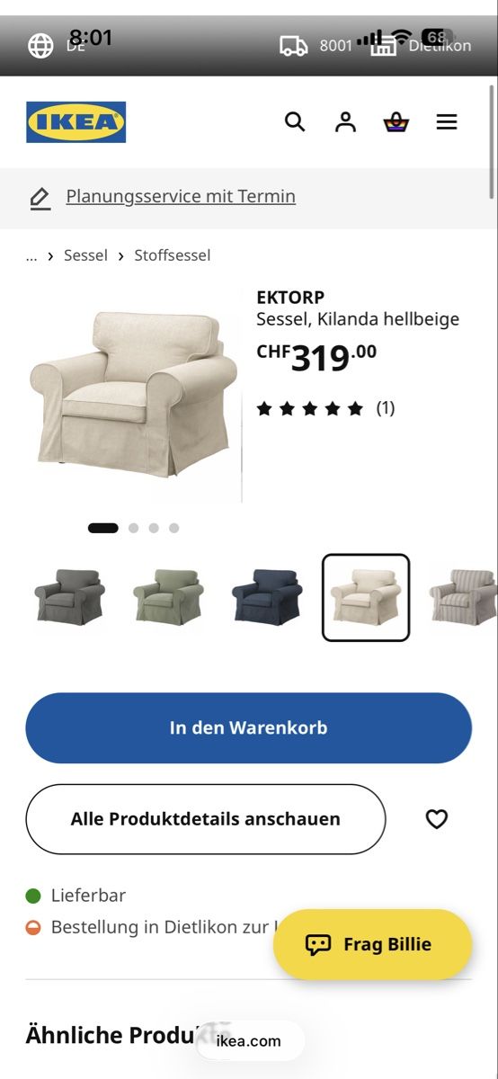 Ikea Poltrone: IKEA EKTORP Sessel – Hellbeige – Usato da Zürich venduto da Dennyloot 3