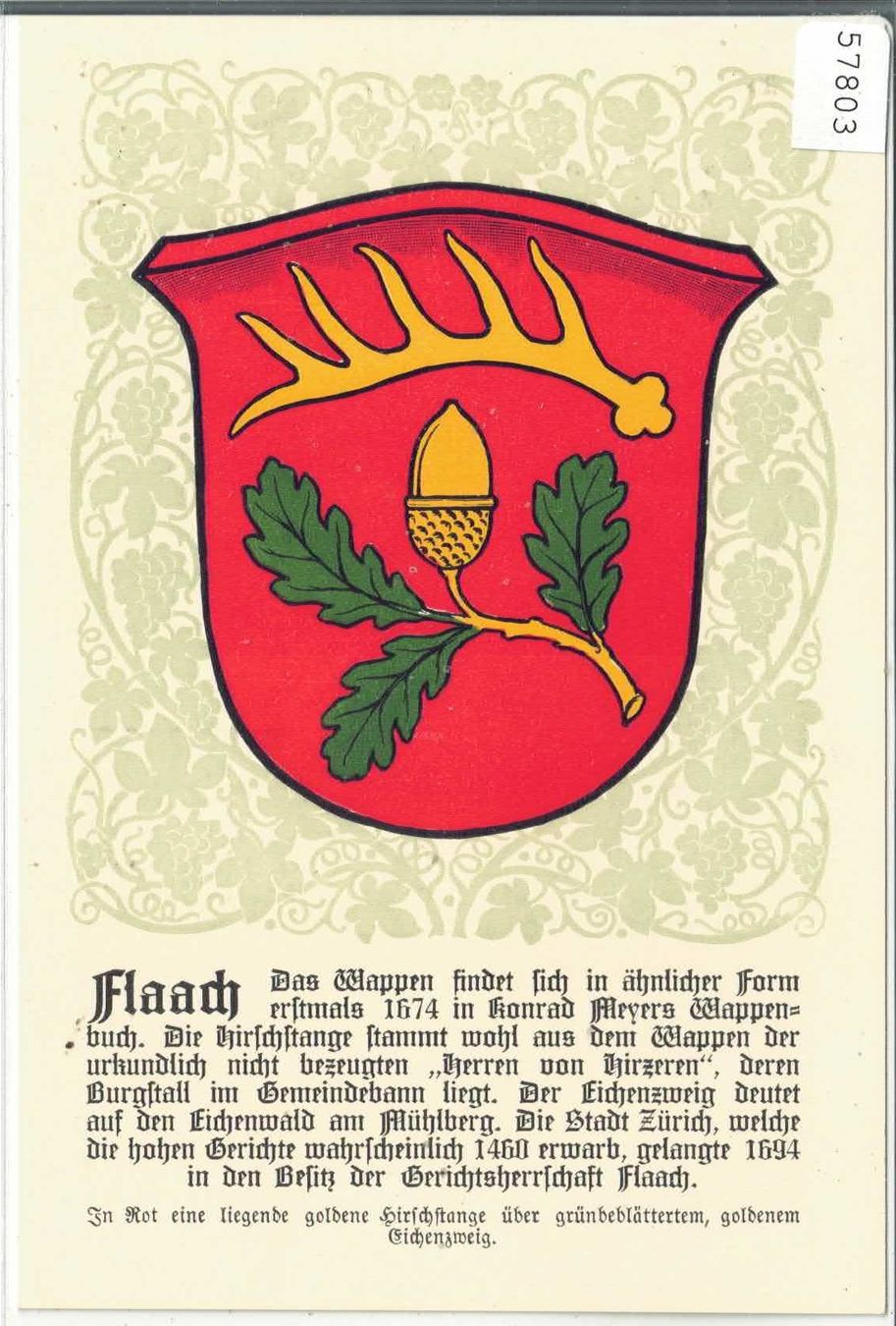 Cartes postales: Flaach - Gemeindewappen – D'occasion à Ettingen par Kartenplanet
