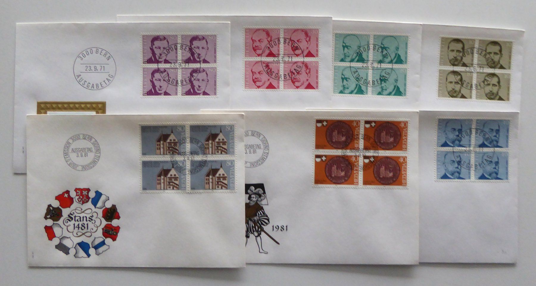 Alle Briefmarken: 1. Tag Couverts meist Serien – Gebraucht aus Aesch BL von Kauri1 2