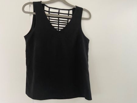 Blusentop S/M schwarz Rückendetail Bluse ärmellos