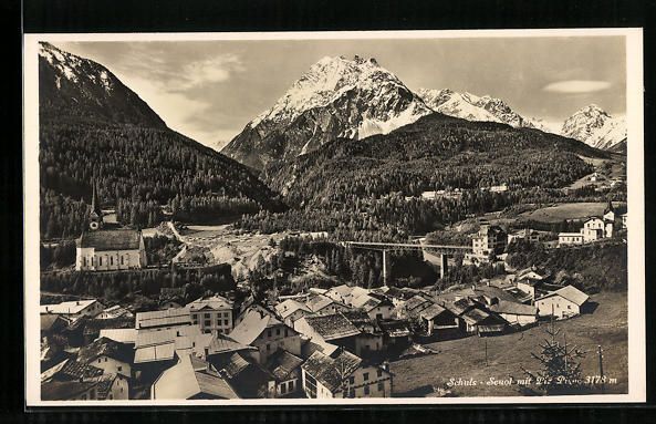 Cartoline postali: AK Schuls, Scuol mit Piz Pisoc – Usato da Berlin venduto da bartko-reher