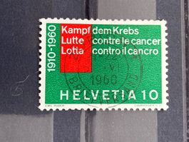 Schweiz 1960 Kampf d Krebs 10 Vollstempel ZÜRICH 1 5.VI.1960