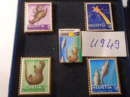 5 ver. Pro Juventute 1996 Briefmarken Pins (U949)