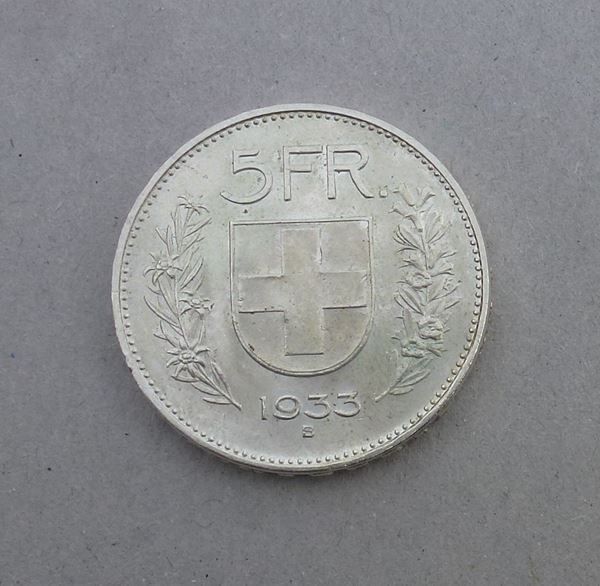 Tutti le monete: ++ 5.- Franken 1933 – Usato da Walkringen venduto da Casablanca777