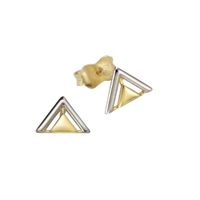 Paar Ohrstecker 375 Gold zweifarbig Triangel