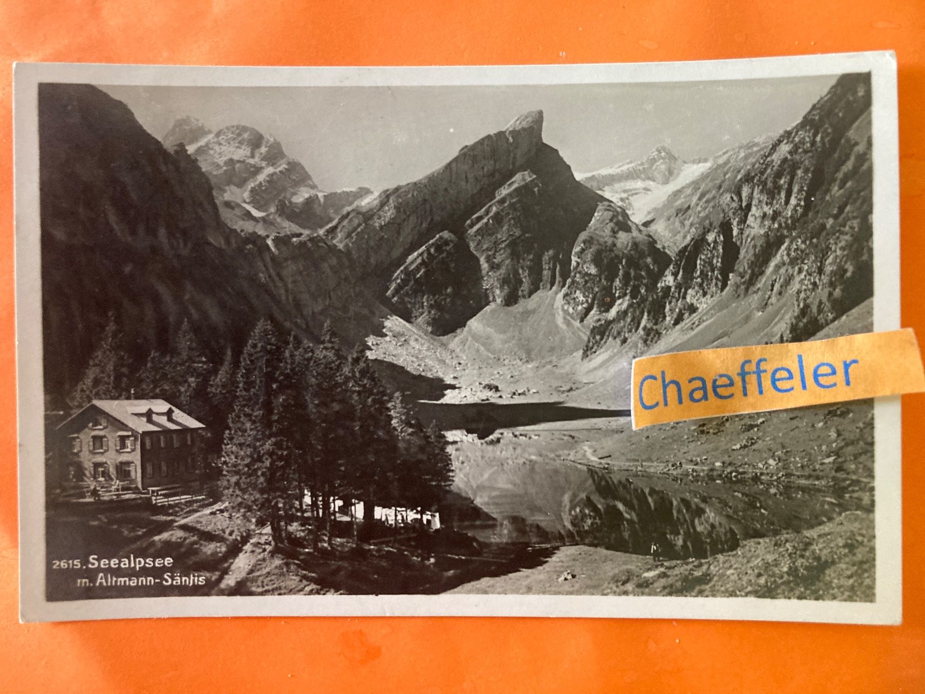 Ansichtskarten: 1931.  2615 Seealpsee m. Altmann-Säntis – Gebraucht aus Zürich von Chaeffeler