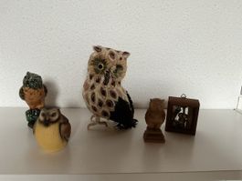 Eulen: Figurenset mit 5 Eulen
