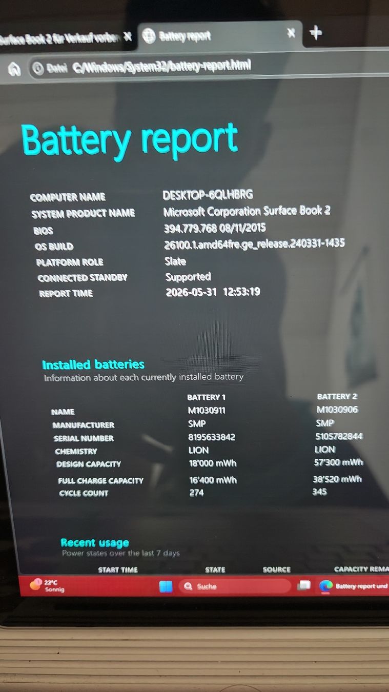Microsoft Notebook: Microsoft Surface Book 2 - 13.5 Zoll - Intel i7 - 512GB SSD – Usato da St. Gallen venduto da tintan 5