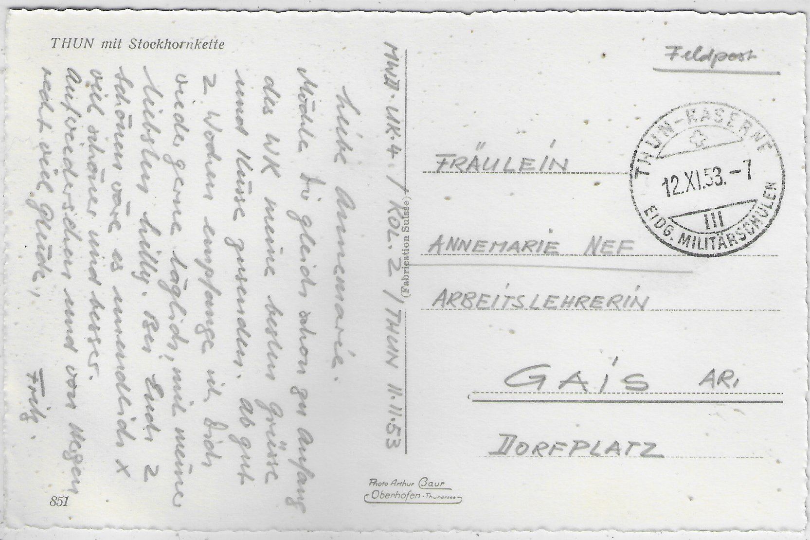 Cartoline postali: Thun und die Stockhornkette – Usato da Ettingen venduto da Kartenplanet 1
