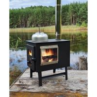 3-Scheiben-Gartenofen mit Herdplatte und Zeltofen Kamin